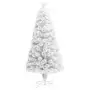 Albero Natale Artificiale con LED Bianco 120 cm Fibra Ottica