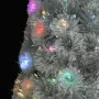 Albero Natale Artificiale con LED Bianco 120 cm Fibra Ottica