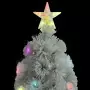 Albero Natale Artificiale con LED Bianco 120 cm Fibra Ottica