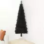 Albero Natale Artificiale Sottile a Metà e Supporto Nero 150 cm