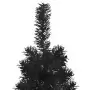 Albero Natale Artificiale Sottile a Metà e Supporto Nero 150 cm