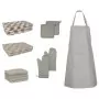 Set Strofinacci 15 pz con Guanti Forno e Presine Cotone Grigio