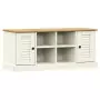 Panca Porta Scarpe VIGO 106x35x40 cm Legno Massello Pino Bianco