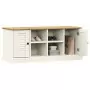 Panca Porta Scarpe VIGO 106x35x40 cm Legno Massello Pino Bianco