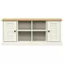 Panca Porta Scarpe VIGO 106x35x40 cm Legno Massello Pino Bianco