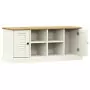 Panca Porta Scarpe VIGO 106x35x40 cm Legno Massello Pino Bianco