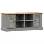 Panca Porta Scarpe VIGO 106x35x40 cm Legno Massello Pino Grigio