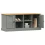 Panca Porta Scarpe VIGO 106x35x40 cm Legno Massello Pino Grigio