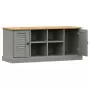 Panca Porta Scarpe VIGO 106x35x40 cm Legno Massello Pino Grigio