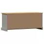 Panca Porta Scarpe VIGO 106x35x40 cm Legno Massello Pino Grigio