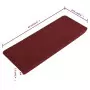 Tappetini Autoadesivi per Scale 15 pz 65x24,5x3,5 cm Rosso