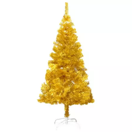 Albero di Natale Artificiale con Supporto Oro 180 cm PET