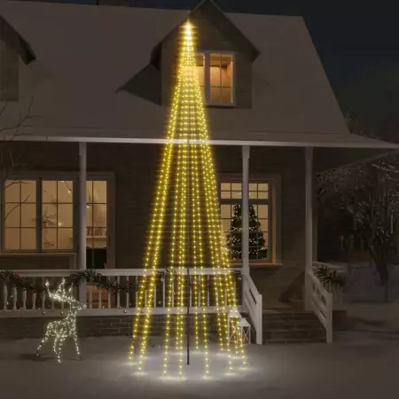 Albero di Natale Pennone Bianco Caldo 732 LED 500 cm