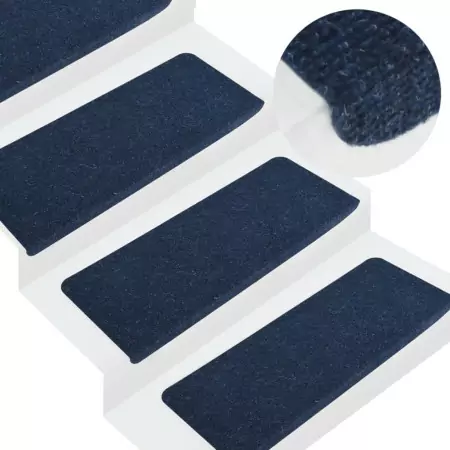 Tappetini Autoadesivi per Scale 15 pz 65x24,5x3,5 cm Blu