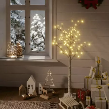 Albero Natale 120 LED 1,2m Salice Bianco Caldo Interno Esterno