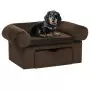 Divano per Cani con Cassetto Marrone 75x50x38 cm in Peluche