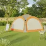 Tenda per Feste con LED e 4 Pareti 3,6x3,6x2,3 m Grigio Arancio