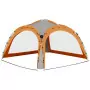 Tenda per Feste con LED e 4 Pareti 3,6x3,6x2,3 m Grigio Arancio