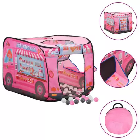 Tenda da Gioco per Bambini Rosa con 250 Palline 70x112x70 cm