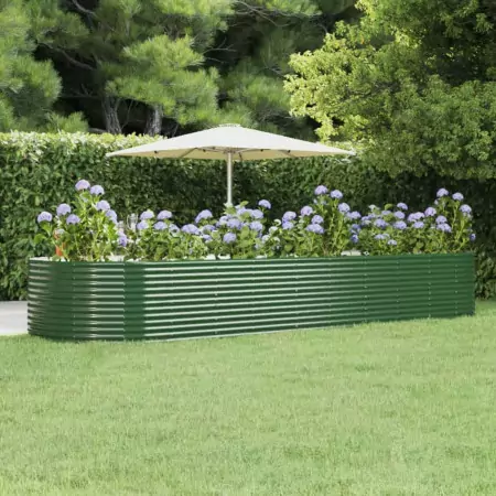 Fioriera Giardino Verde 447x140x68 Acciaio Verniciato a Polvere