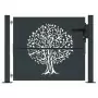 Cancello Giardino Antracite 105x80 cm in Acciaio Design Albero