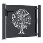 Cancello Giardino Antracite 105x80 cm in Acciaio Design Albero