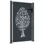 Cancello Giardino Antracite 105x155 cm in Acciaio Design Albero