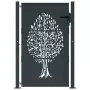 Cancello Giardino Antracite 105x155 cm in Acciaio Design Albero