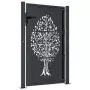 Cancello Giardino Antracite 105x155 cm in Acciaio Design Albero