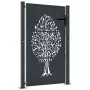 Cancello Giardino Antracite 105x130 cm in Acciaio Design Albero