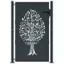 Cancello Giardino Antracite 105x130 cm in Acciaio Design Albero