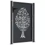 Cancello Giardino Antracite 105x130 cm in Acciaio Design Albero