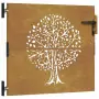 Cancello da Giardino 85x75 cm in Acciaio Corten Design Albero