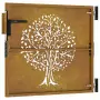 Cancello da Giardino 85x75 cm in Acciaio Corten Design Albero