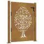 Cancello da Giardino 105x155 cm in Acciaio Corten Design Albero