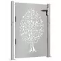 Cancello da Giardino 105x155 cm in Acciaio Corten Design Albero