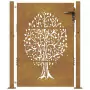 Cancello da Giardino 105x155 cm in Acciaio Corten Design Albero