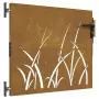 Cancello da Giardino 85x75 cm in Acciaio Corten Design Erba