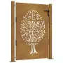 Cancello da Giardino 105x130 cm in Acciaio Corten Design Albero