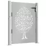 Cancello da Giardino 105x130 cm in Acciaio Corten Design Albero