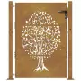 Cancello da Giardino 105x130 cm in Acciaio Corten Design Albero