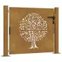 Cancello da Giardino 105x80 cm in Acciaio Corten Design Albero