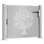 Cancello da Giardino 105x80 cm in Acciaio Corten Design Albero