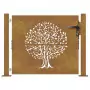 Cancello da Giardino 105x80 cm in Acciaio Corten Design Albero