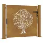 Cancello da Giardino 105x105 cm in Acciaio Corten Design Albero