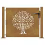 Cancello da Giardino 105x105 cm in Acciaio Corten Design Albero