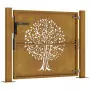 Cancello da Giardino 105x105 cm in Acciaio Corten Design Albero