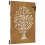 Cancello da Giardino 85x125 cm in Acciaio Corten Design Albero