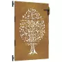 Cancello da Giardino 85x150 cm in Acciaio Corten Design Albero