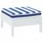 Cuscino Pallet Strisce Bianche e Blu 60x60x10 cm Tessuto Oxford